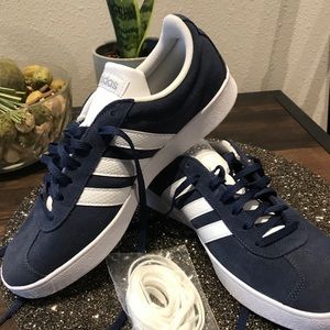 Blue and white suede adidas woman’s size 9
